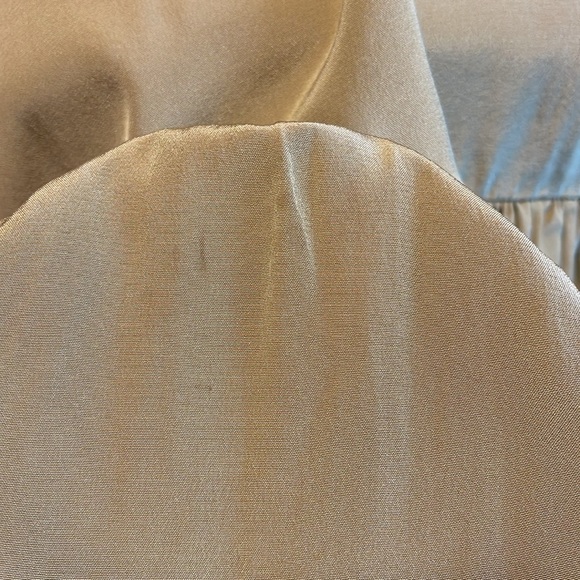 Tibi 100% Silk Eco Halter Drop Waist Ruched Midi Dress Tan Ochre Green size 4 - Picture 10 of 10